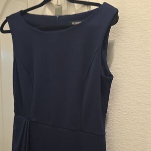 Glamour Deep Blue Sleeveless Midi Dress